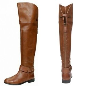 NWT ALDO Valkyrie Over the Knee Boots in Cognac